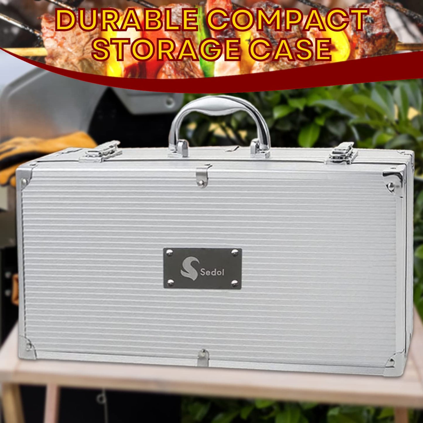 - SEDOL BBQ Tools Set | 18pcs Heavy Duty Stainless Steel BBQ Accessories -