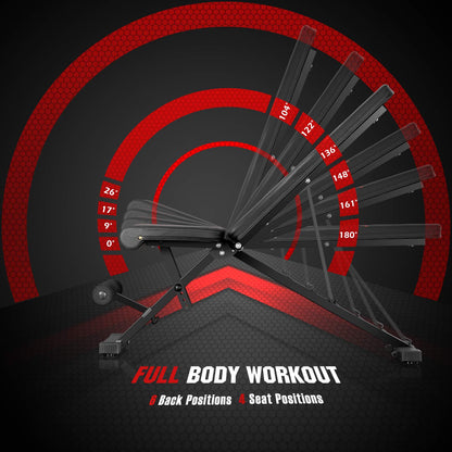 - FLYBIRD Adjustable Bench,Utility Weight Bench for Full Body Workout | Multi-Purpose Foldable incline/decline Bench -