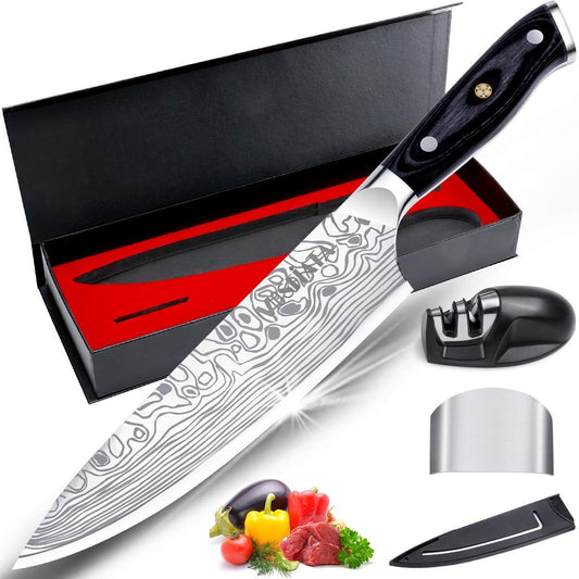 - MOSFiATA Ultra Sharp Kitchen Chef Knife 8 inch | Premier High Carbon German -