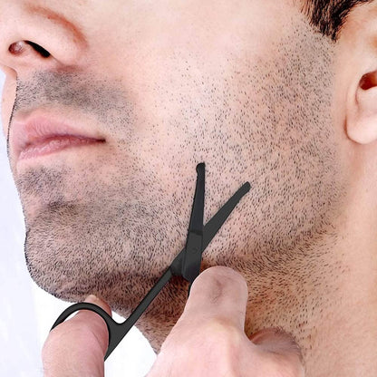 - Stainless Steel Nose Hair Scissors for Trimming Facial Hair | Ear Hair | Eyebrow | Black -