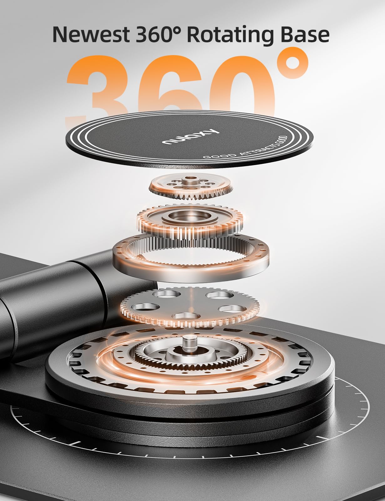 - NULAXY 360 Rotating Phone Stand | Fully Adjustable Foldable Desktop Mobile Phone Holder -