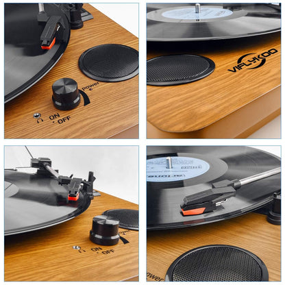 - Record Player | Bluetooth Portable Vinyl Turntable | Digital Encoder Built-in Stereo Speaker -