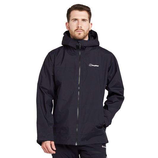 Berghaus Men's Stormcloud Prime Waterproof Jacket, Men's Rain Coat, Men's Cagoule, Outdoors, Travelling, Camping, Trekking, Hiking and Walking Clothing, Black, XXL