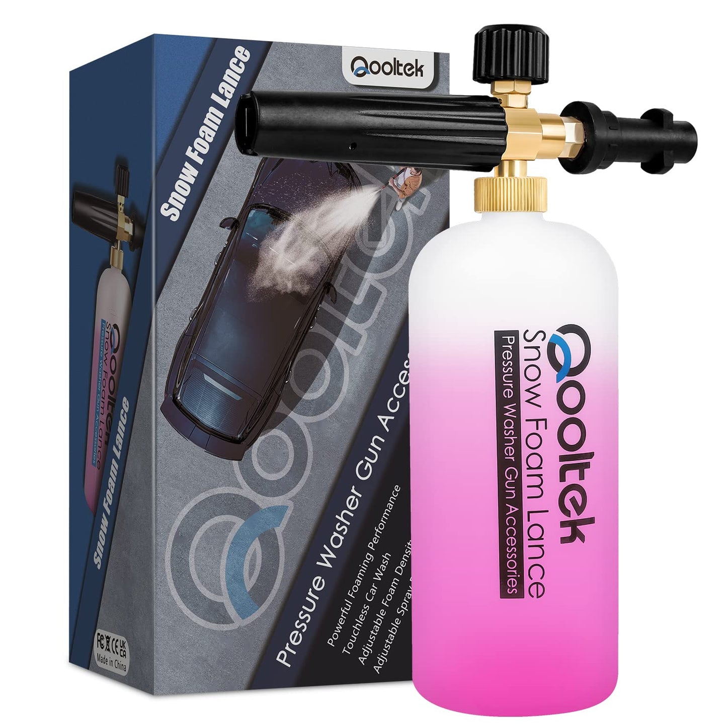 - Qooltek Adjustable Foam Cannon | 1 Liter Bottle Snow Foam Lance | Soap Dispenser Nozzle -