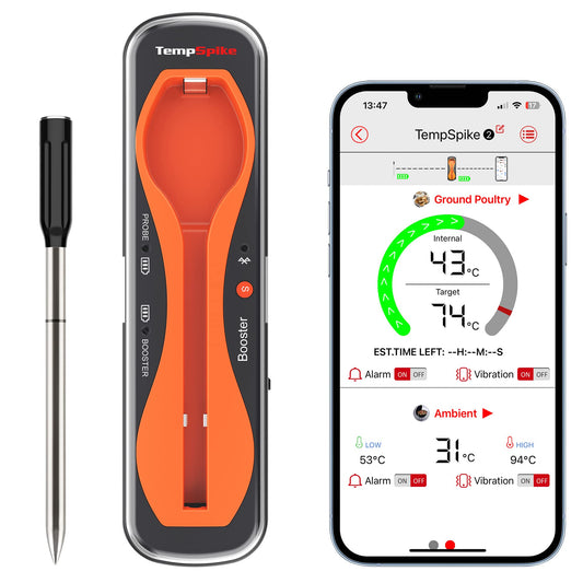 - ThermoPro TempSpike 150m Range Truly Wireless Meat Thermometer | Bluetooth Meat Thermometer -