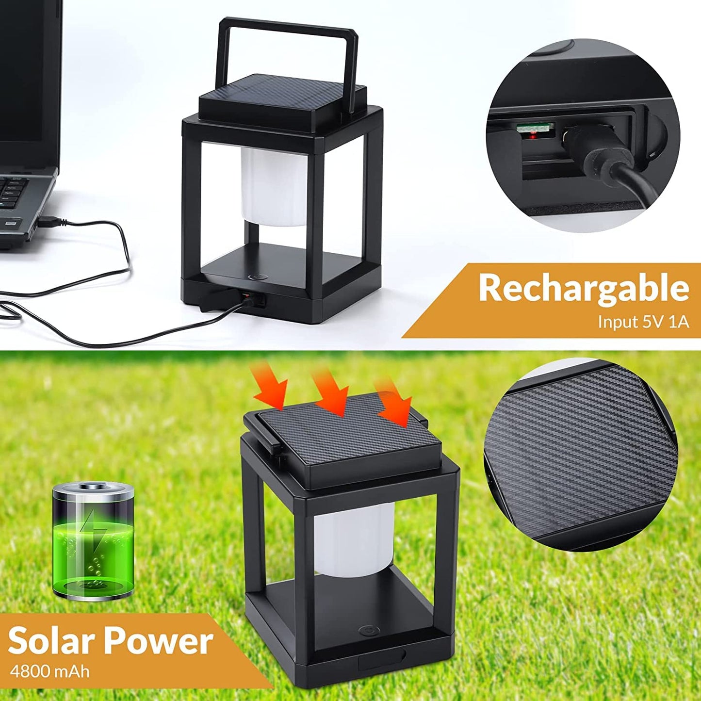 - Rafrtcl Outdoor Table Lamp | Touch Control Solar Lamps Indoor | Rechargeable Lanterns -