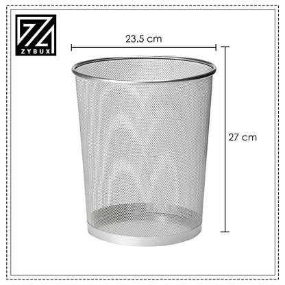 - ZYBUX - Circular Mesh Trash Can, Waste Basket Garbage Can