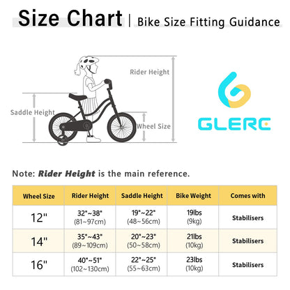 - Glerc Daisy Kids Bike | 14 Inch Girls Bike | 3 4 5 Years Old | Streamers, Basket,Stabilisers and Bell -