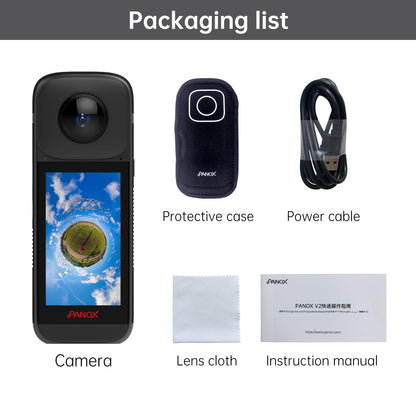 - PANOX V2 360 Vlog Camera with 1/2" 48MP Sensors | 5.7K 360 Video | 72MP 360 Photo -