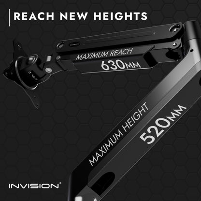 - Invision Monitor Arm Bracket Mount for most 24-49 Inch Screens -