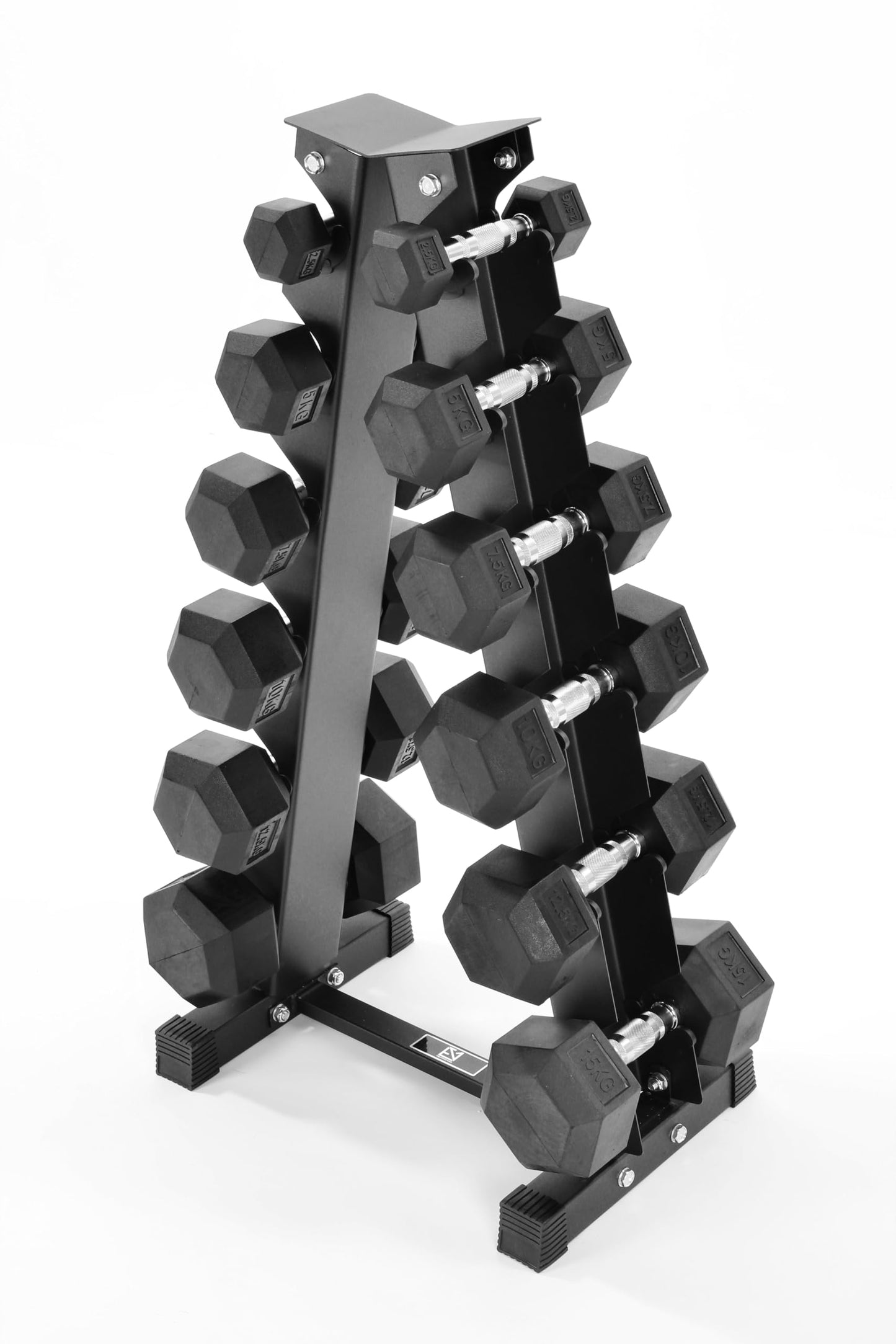 - Equipped Gym | Weights Dumbbells Set | A Shaped 6 Tier Rack Stand -