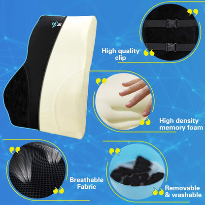 - Sotor Pillow | Memory Foam Back Support Cushion Lumbar Support for Office Chair -
