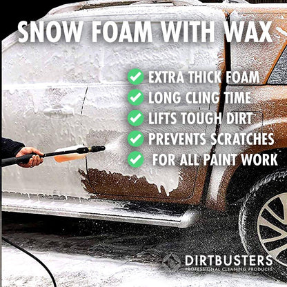 - Dirtbusters Snow Foam Car Shampoo And Wax | Powerful Thick Foam Pre Wash Car Cleaner -