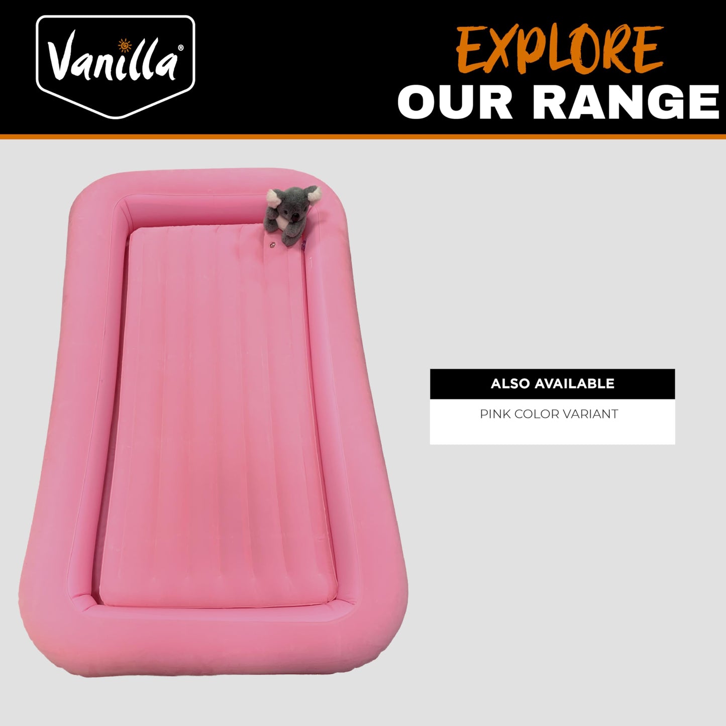- Vanilla Leisure Kids Airbed - Portable & Inflatable Kids Travel Bed - Children's Camping Air Beds -