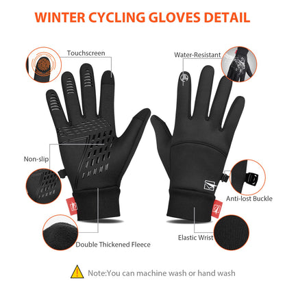 - Yobenki Warm Winter Gloves, Anti Slip Touchscreen Gloves Windproof and Water Resistant Running Gloves Thermal Gloves Cold Weather Cycling Gloves for Men Women Walking Riding Driving Cycling