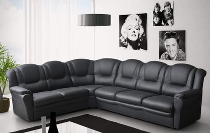 - Sofas and More | BIG CORNER SOFA | TEXAS BLACK SUITE FAUX -