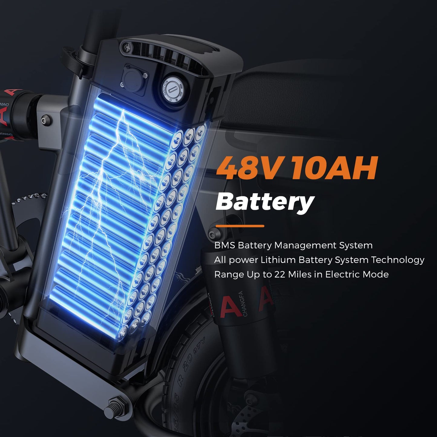 - ENGWE T14 Folding Electric Bike 14'' Tires Portable E-bike 48V 10Ah Removable Battery | 25 km/h Speed for Range of 30-70 km -