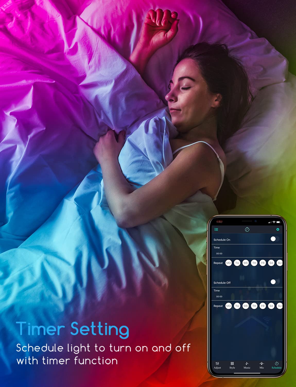 - Led Strip Lights with Remote and APP Control | 10m Lights | RGB Using IC Chips Control Rainbow Colour -