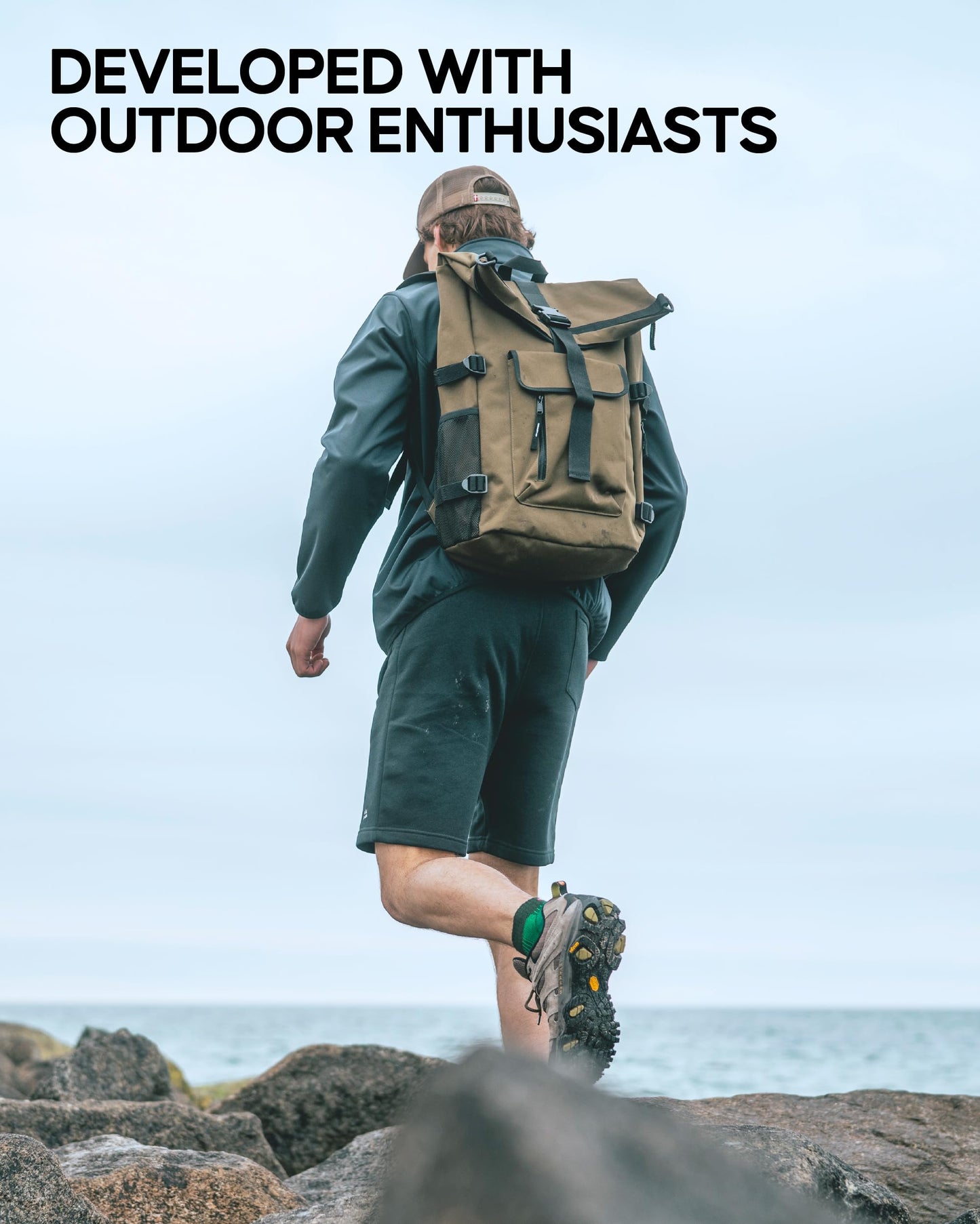 DANISH ENDURANCE Light Outdoor Walking Socks, Hiking, Merino Wool, Unisex, Dark Green, 9-12