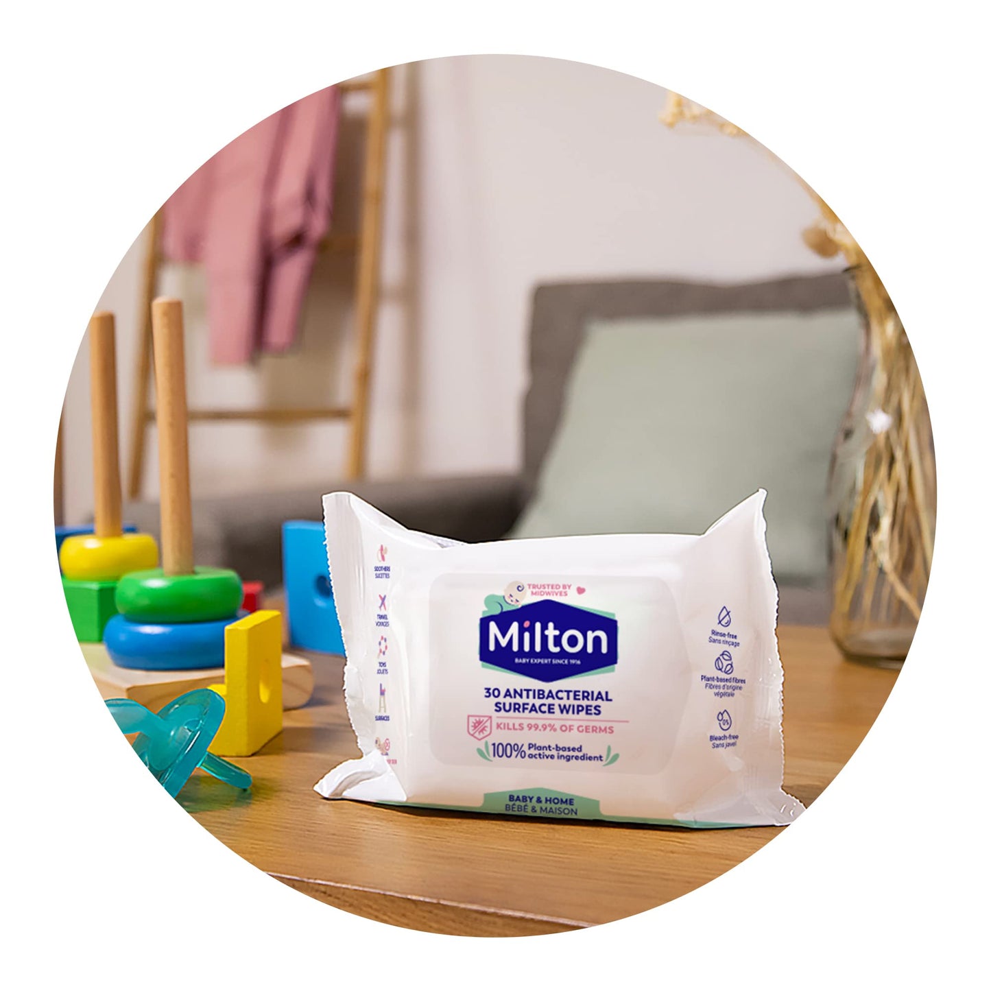 - Milton Antibacterial Surface Wipes 30 Wipes | 7 packs -