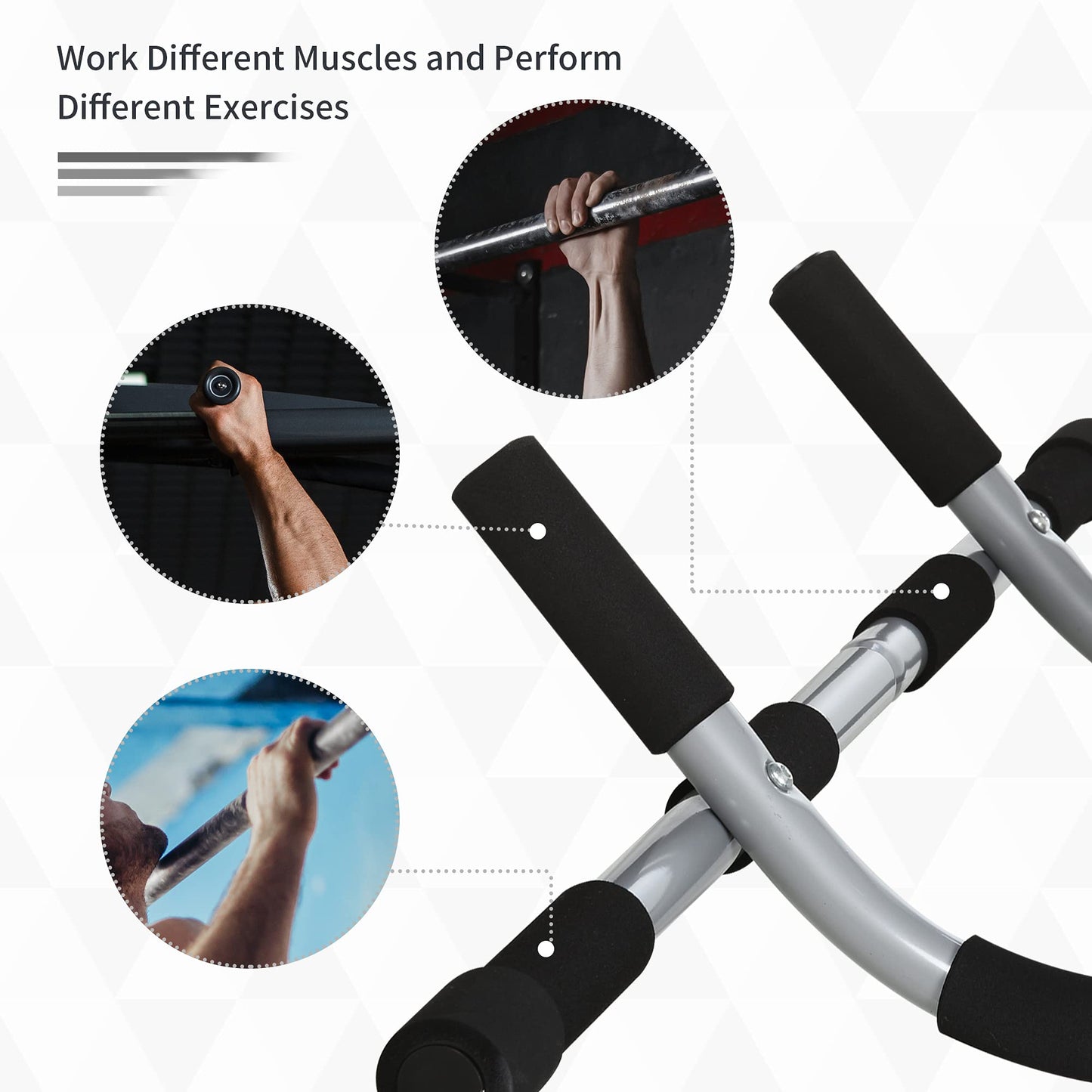 - HOMCOM Pull-Up Bar for Doorway | Home Fitness Door Horizontal Bar -