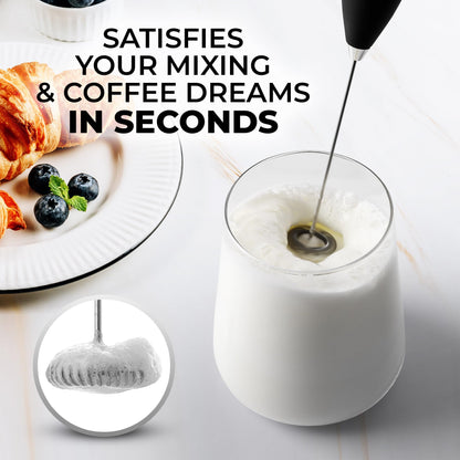 - Zulay Kitchen Executive Series Milk Frother Wand - Upgraded & Improved Stand