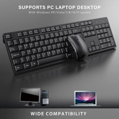 - Wireless Keyboard and Mouse Set, 2.4G Wireless Keyboard Mouse with USB Receive