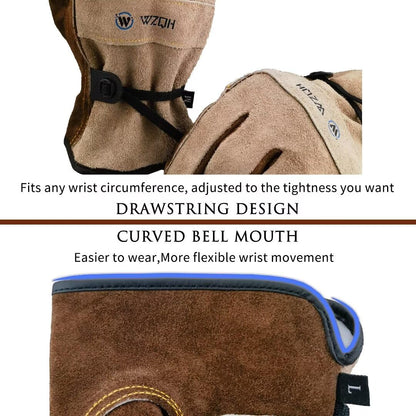 - Leather Work Gloves for Men or Women. Large Glove for Gardening, Coffee-grey L