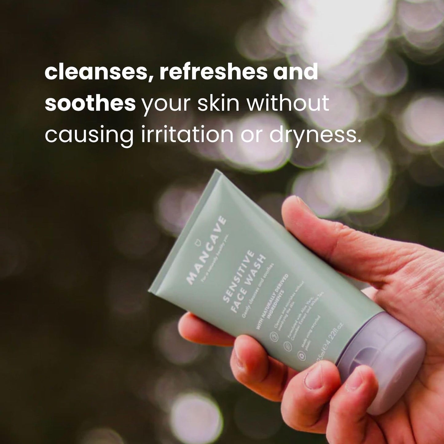 - ManCave Sensitive Face Wash 125ml for Men -