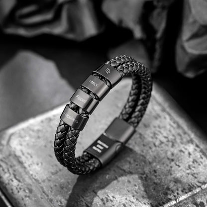 - Murtoo Personalised Bracelet for Men | Leather Bracelet With Name | Gift for Men -