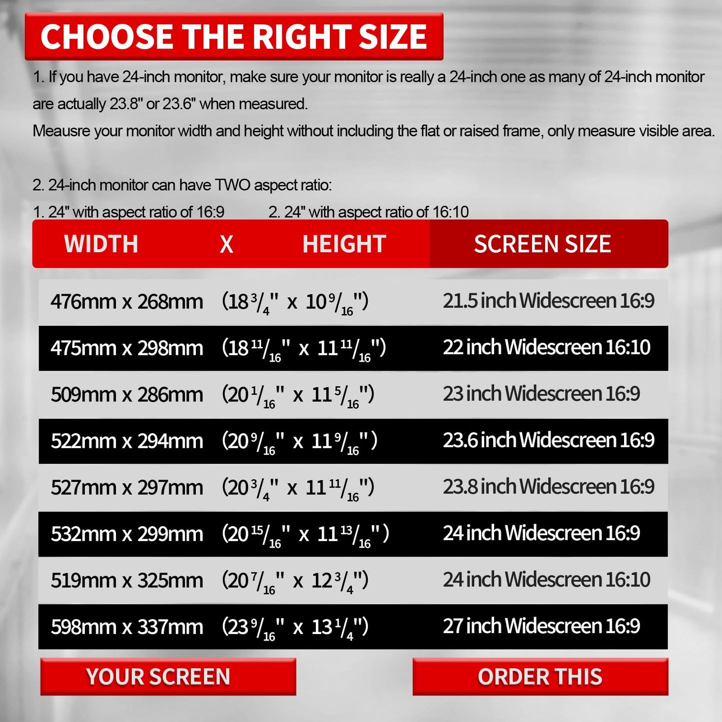 - Kinmiee 24 Inch Computer Privacy Screen Filter | WxH:532mm x 299mm -