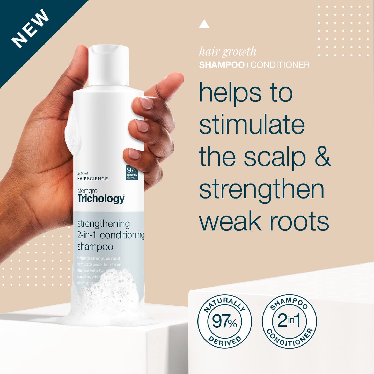- Stemgro Trichology | Mens Hair Loss Shampoo and Conditioner | 2-in-1 | 300ml | Hair Growth Treatment for Men -