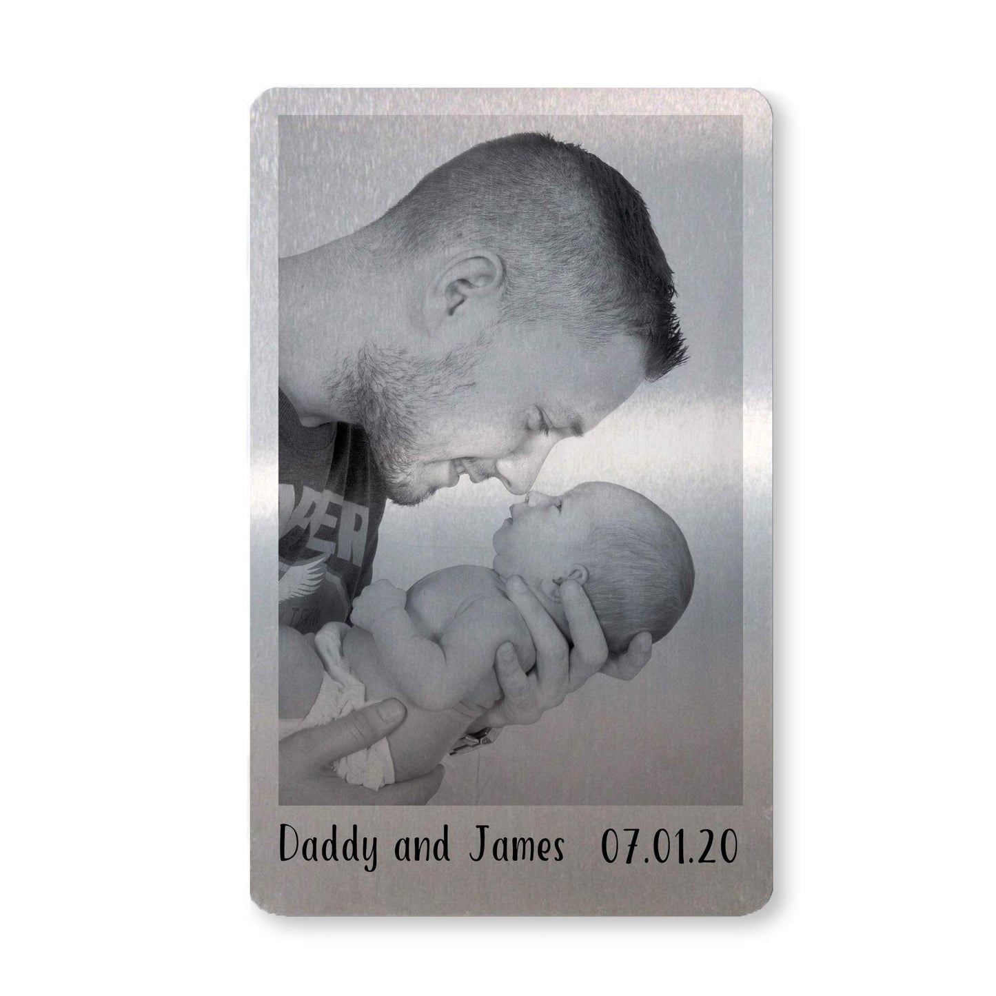 - RED OCEAN Personalised Gift For New Dad | METAL Keepsake Photo Card For Wallet -