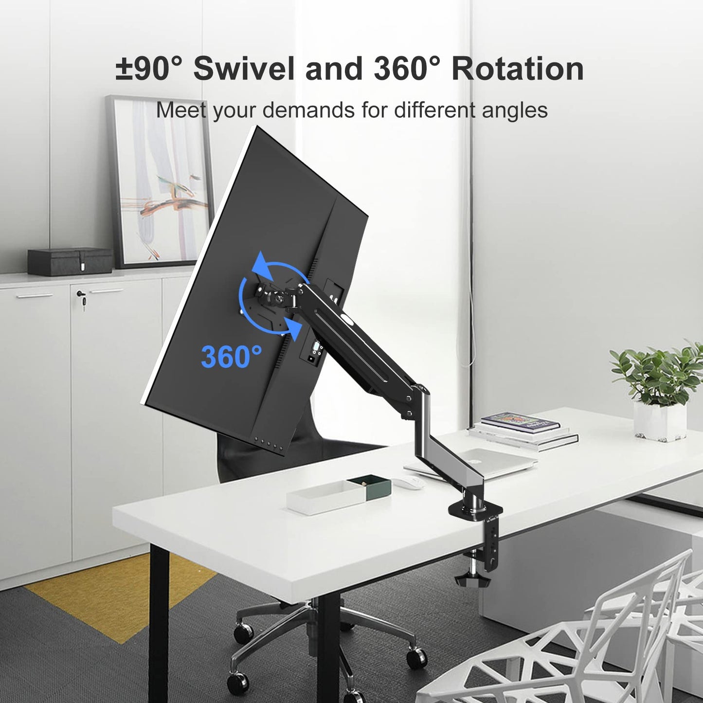 - Suptek | Single Monitor Arm | Gas Spring | Monitor Arm Desk Mount for 17-27 inch Monitors up to 6kg -