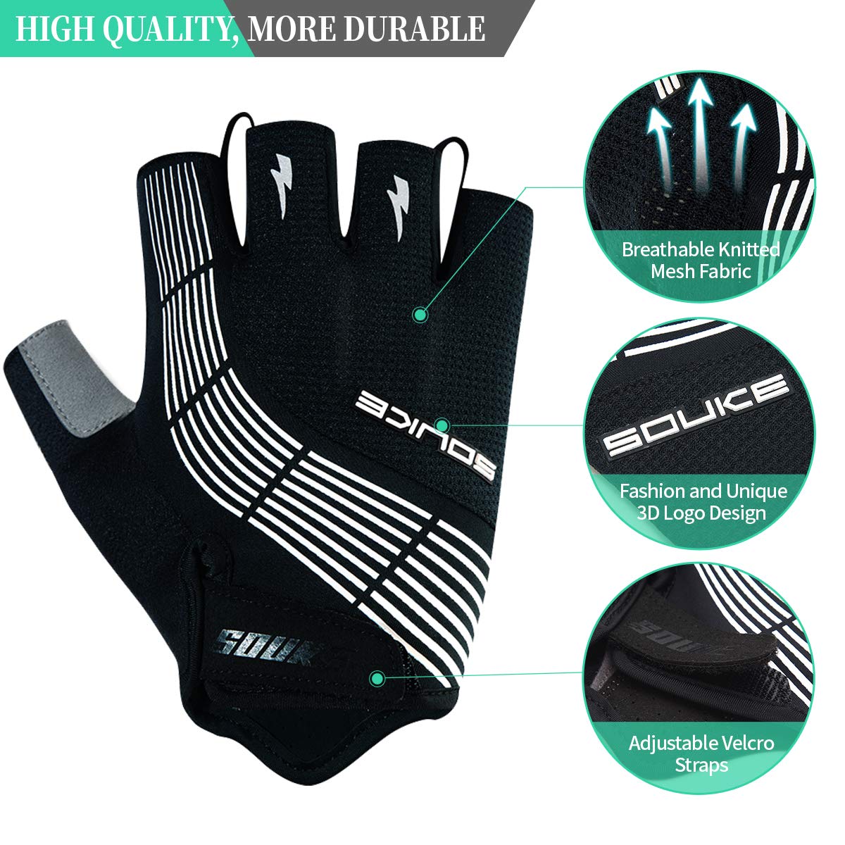 - Souke Sports Cycling Gloves | Half Finger Bicycle Gloves -