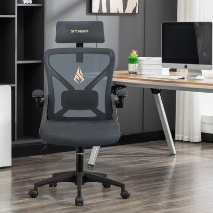 - Symino Office Chair | Ergonomic Office Chair | Lumbar Support | Desk Chair | 150 kg | Grey -