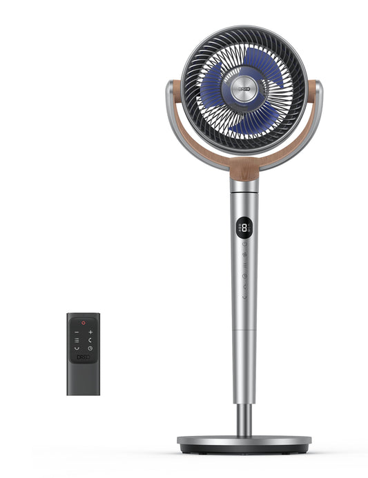 - Dreo 23dB Silent Pedestal Fan | 120°+120°Omni-directional Oscillating Fan For Bedroom | 80 ft Circulator With Remote | DC Motor Quiet Standing Fans -