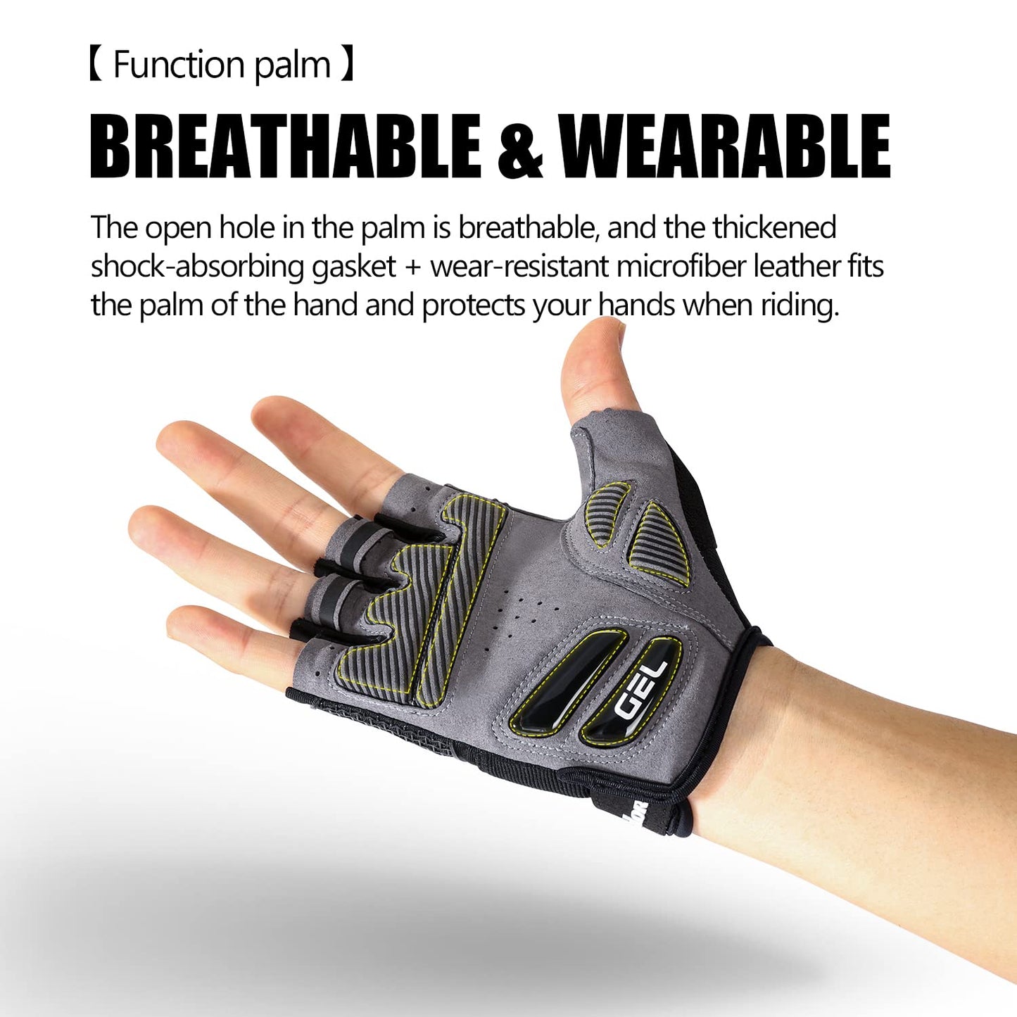 - KynciLOR Cycling Gloves | Bike Gloves for Men | Breathable Fingerless Mountain Bike Gloves -