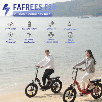 - Fafrees Electric Bike, 20" Folding Electric Bikes for Adults | 36V 16Ah/576Wh Removable Battery Ebike 90KM Mileage Pedal Assist | 3.0" Fat Tire Electric Bike -