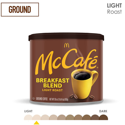 - McDonalds McCafe Breakfast Blend Light Roast Ground Coffee 850g -