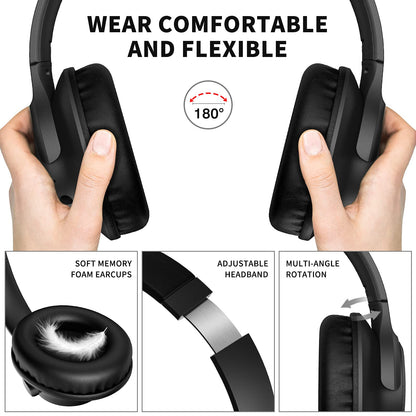 - KVIDIO Bluetooth Headphones | Over Ear | 65 Hours Playtime Wireless Headphones -