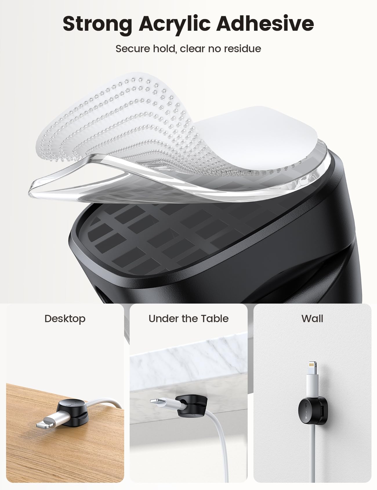 - Lamicall Spring Cable Holder Clips | No-residue Cord Cable Management -