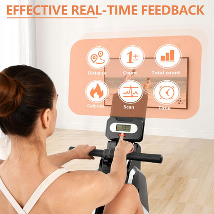 - Jupgod 16 Levels | Adjustable Magnetic Rowing Machine | Phone Holder -