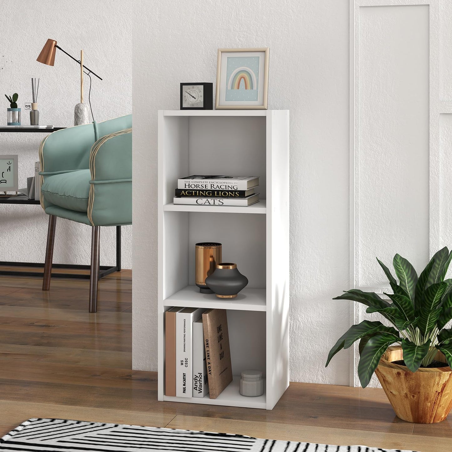 - Panana Wooden Cube Bookcase | 2/3/4/5/6 Tier Display Unit -