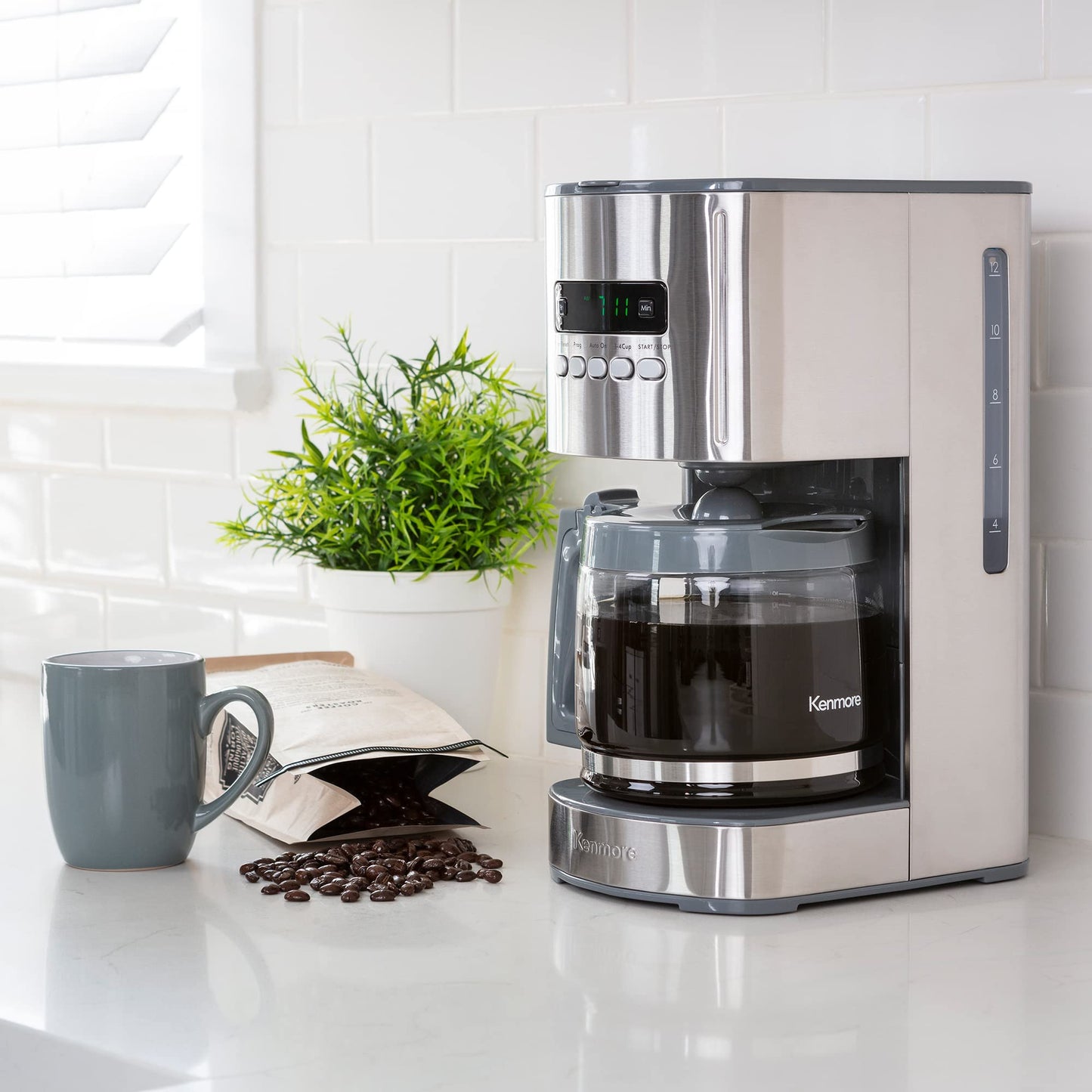 - Kenmore 12-Cup Drip Coffee Maker Machine | 1.8L | Programmable Filter Coffee Machine -