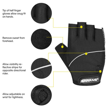 - Gel Cycling Gloves | Fingerless Padded Mountain Bike Bicycle Gloves | Anti-slip -