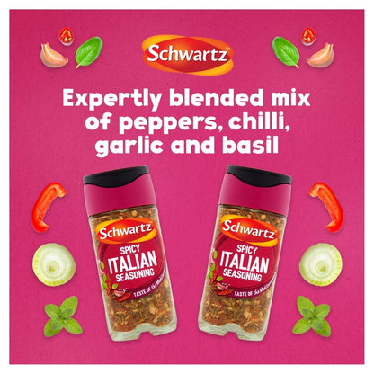 - Schwartz Spicy Italian Seasoning 42 G | Jar | Pack of 6 | Expertly Blended with Peppers, Chilli, Garlic & Basil -