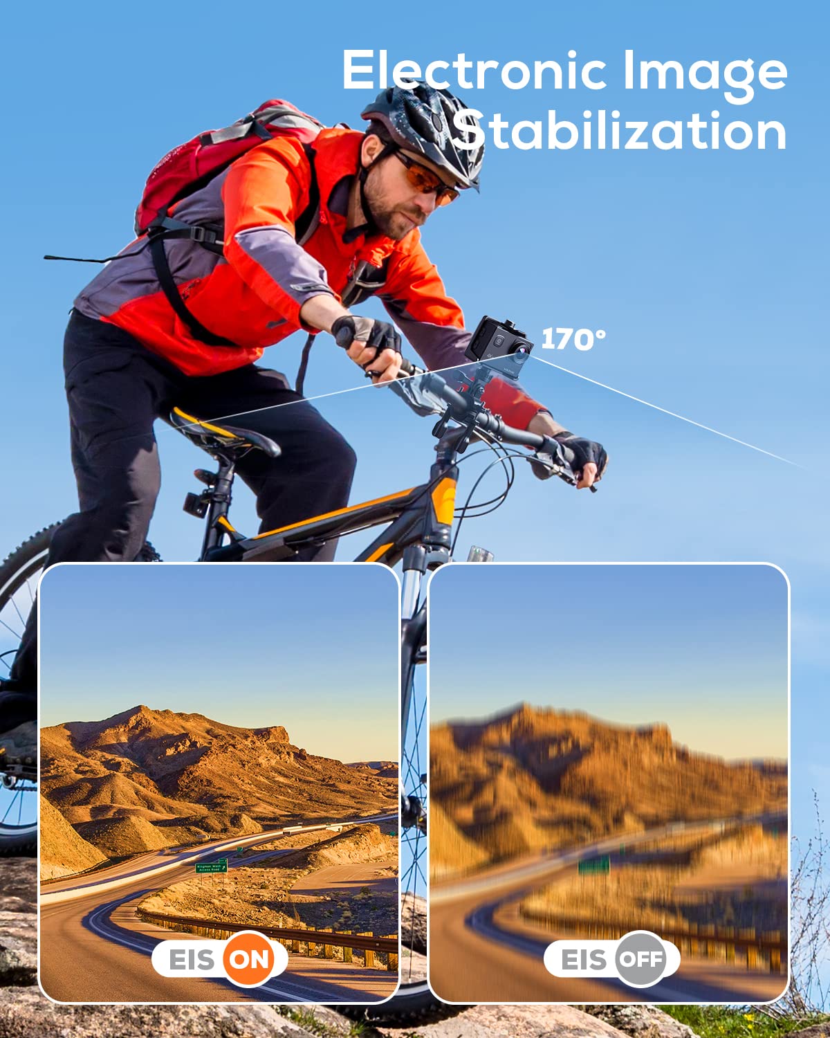 - WOLFANG Action Camera 4K 20MP GA100, Waterproof 40M Underwater Camera