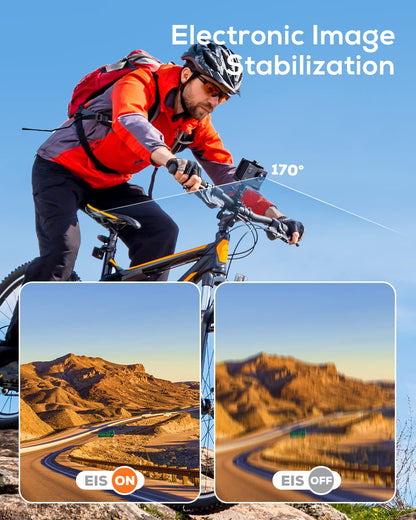 - WOLFANG Action Camera 4K 20MP GA100, Waterproof 40M Underwater Camera