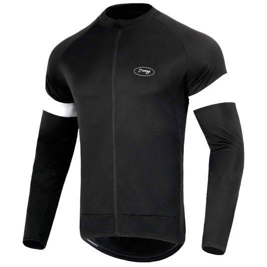 - Dooy Men's Cycling Bike Jersey | Long Sleeves Biking Running Shirts | 3+1 Pockets | Breathable Quick Dry -